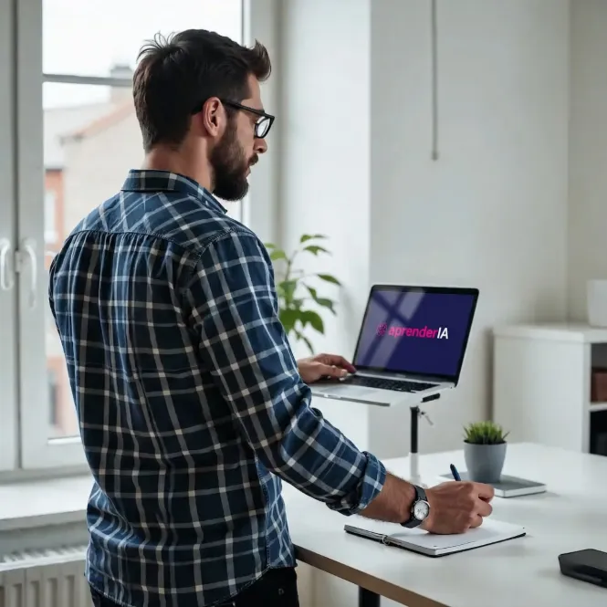 Grupo de profesionales colaborando con herramientas de IA como ChatGPT y automatización en pantallas