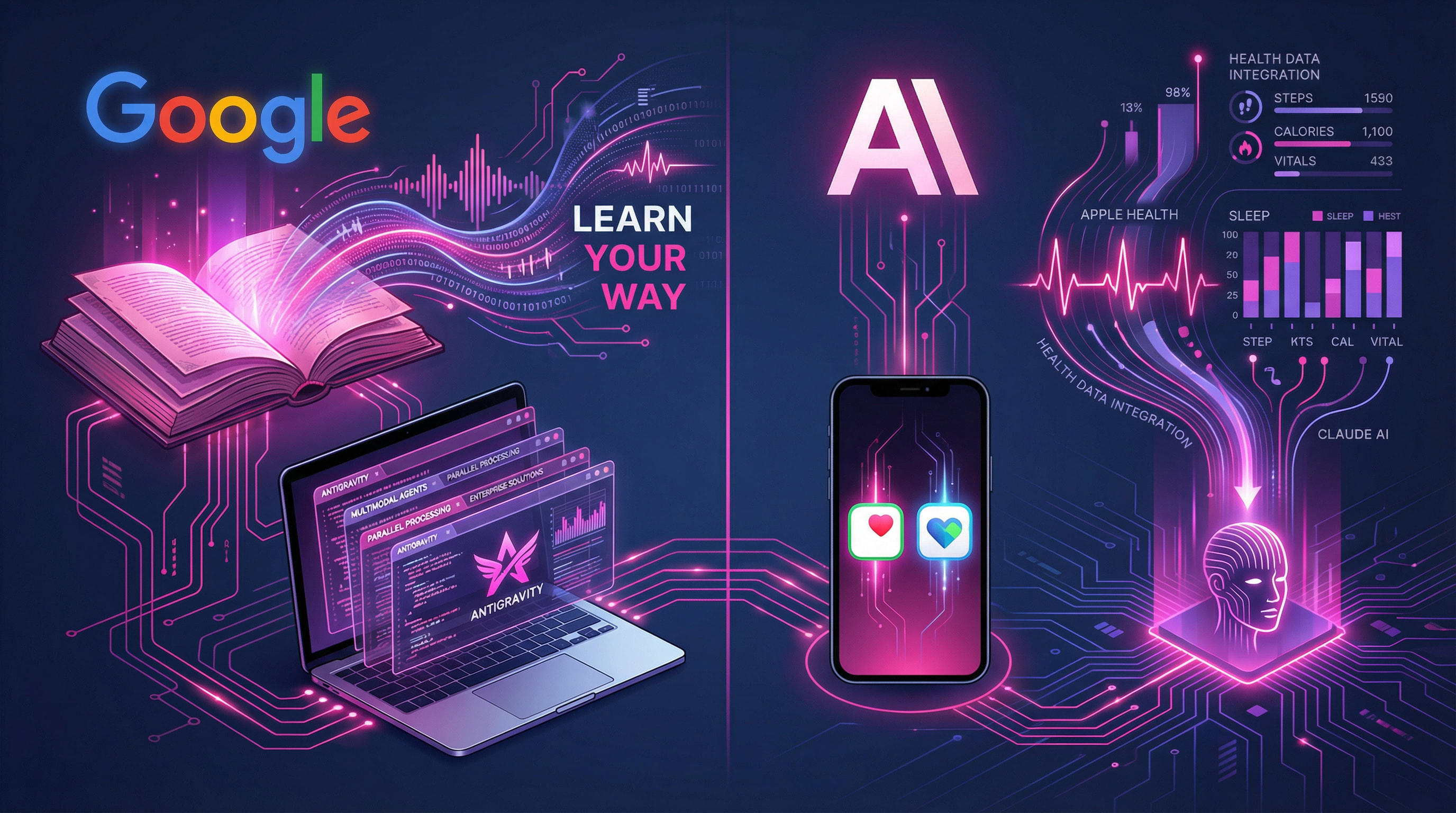 Google revoluciona el aprendizaje con IA, potencia sus agentes autónomos y Claude se conecta a tus datos de salud